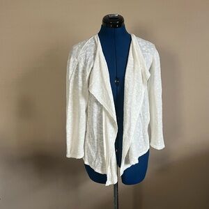 Linen/Cotton White Drapey Cardigan size M